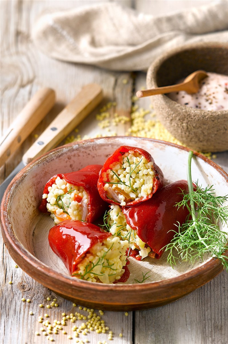 Pimientos del piquillo rellenos de mijo