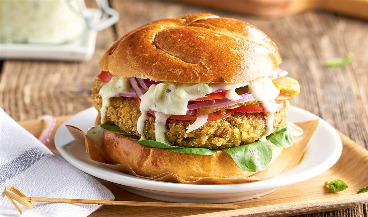 Hamburguesa de quinoa y lentejas