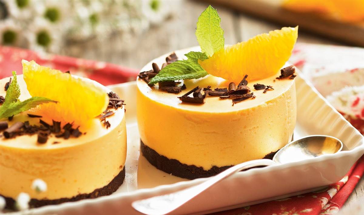 Tartitas de mousse de mandarina