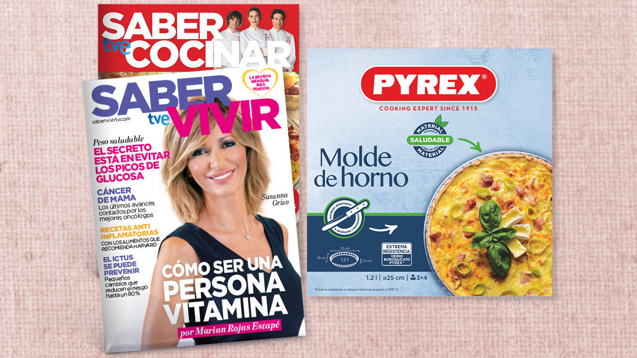 Llévate a casa el pack más completo y saludable: Saber Vivir + Molde Pyrex + Saber Cocinar