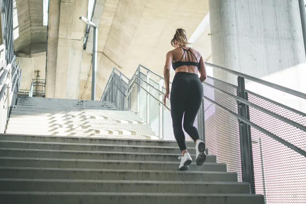 climbing stairs