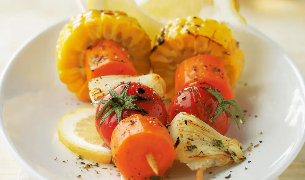 Garden Skewers with Lemon and Pepper