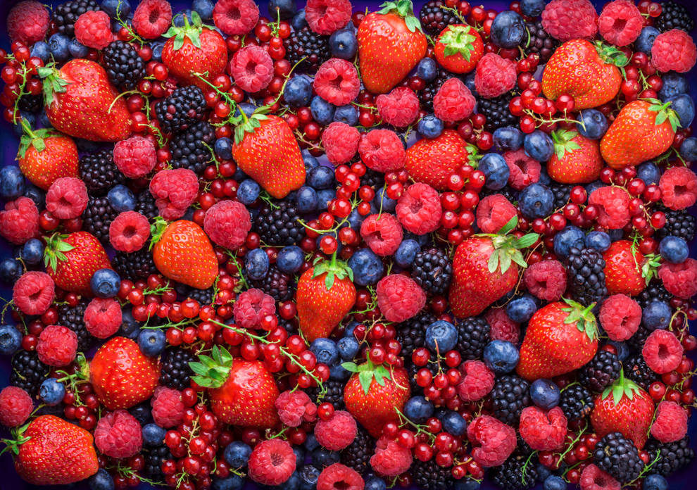 Alimentos salud corazón frutos rojos