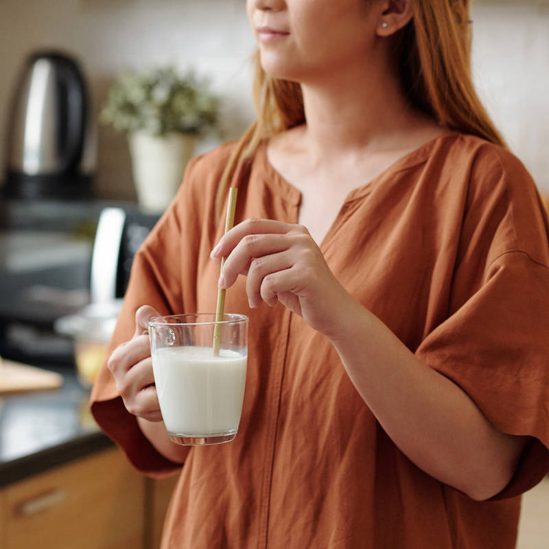 vaso de leche antes de dormir