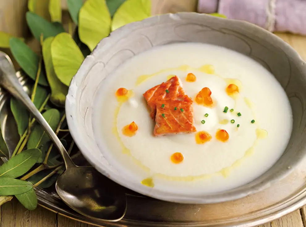 crema de coliflor con salmón CF