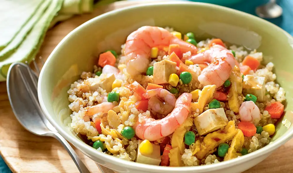 ENSALADA DE QUINOA CON LANGOSTINOS