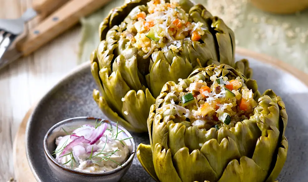 ALCACHOFAS RELLENAS DE QUINOA