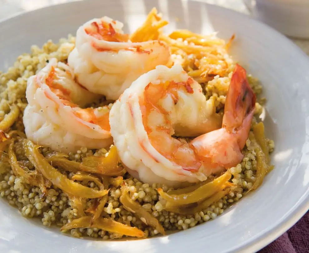 quinoa con gambas 