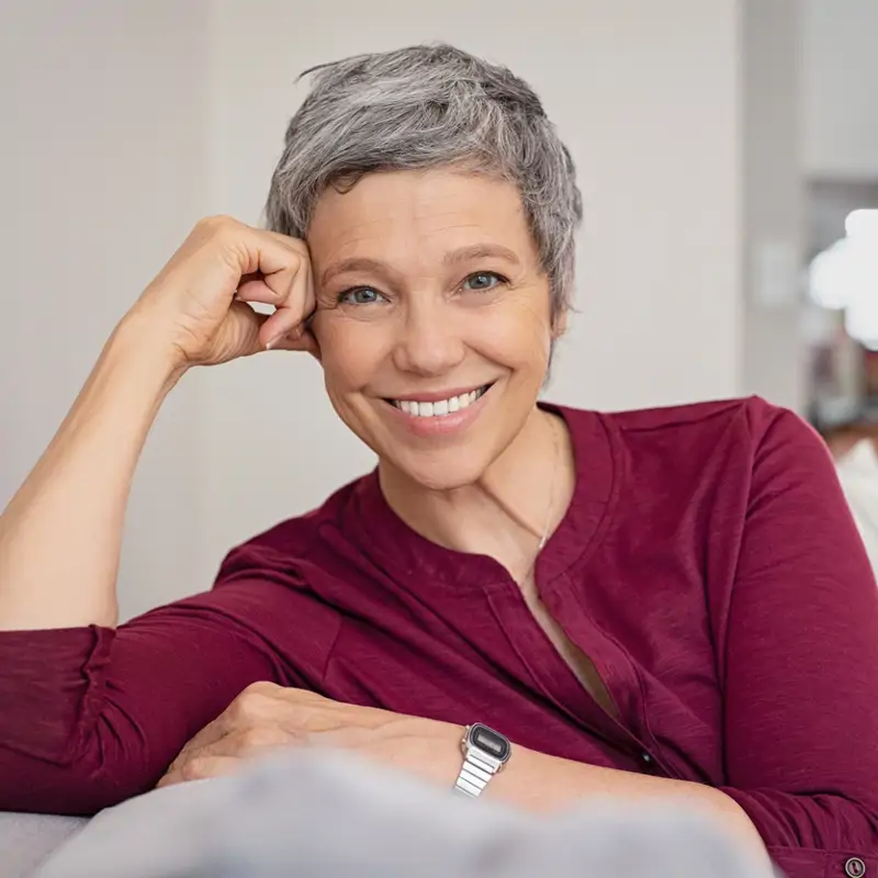 Mujer con canas