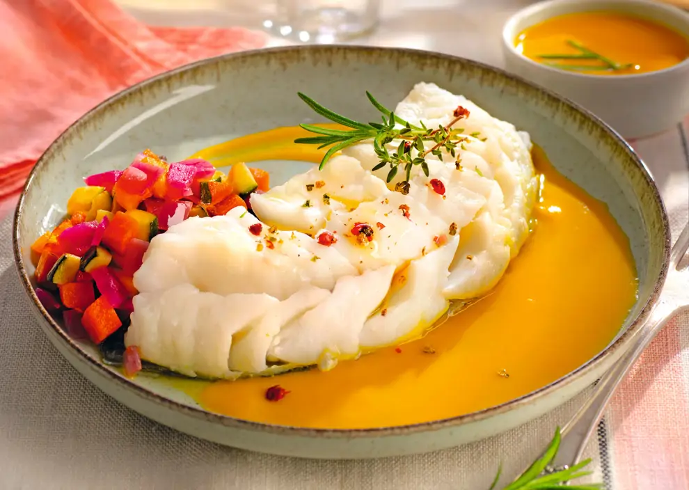 abadejo con crema de calabaza 