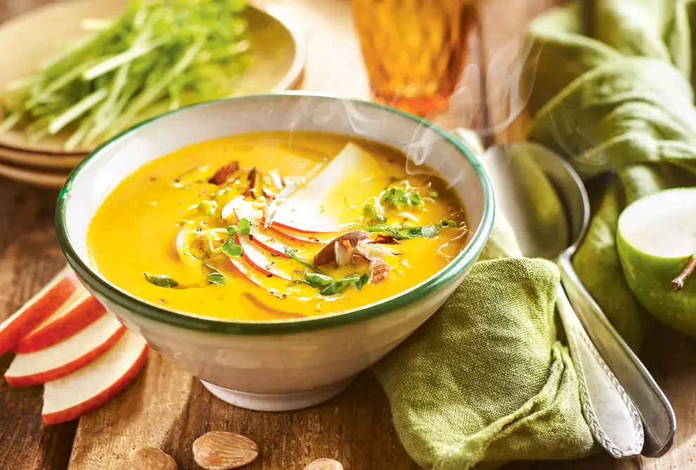 crema de calabaza y manzana