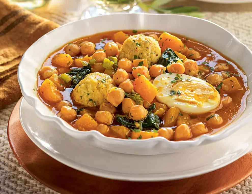 potaje de garbanzos y calabaza