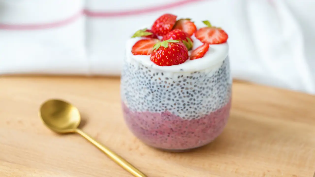 postre proteico fresas