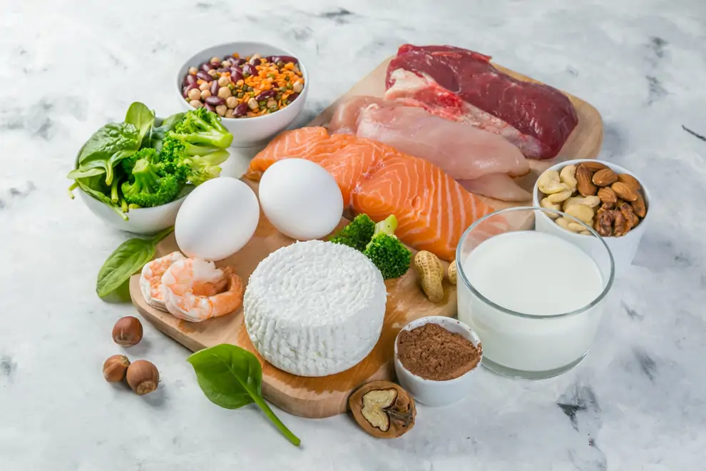 Menú con proteínas