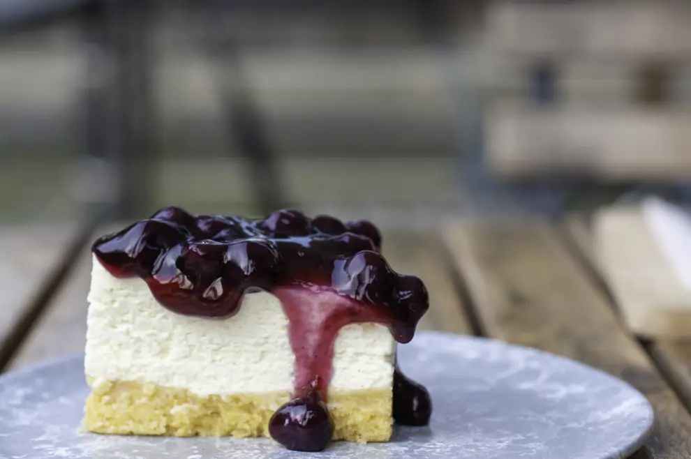 cheesecake con arándanos
