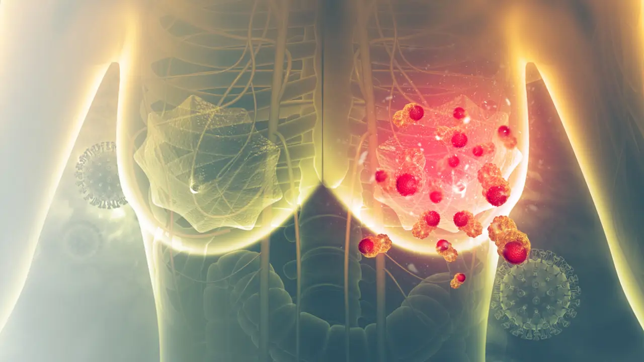 Cáncer de mama ilustración 3D