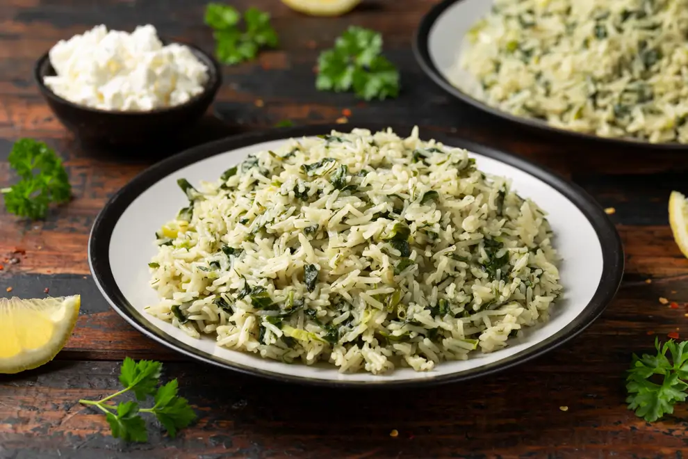 Espinacas con arroz
