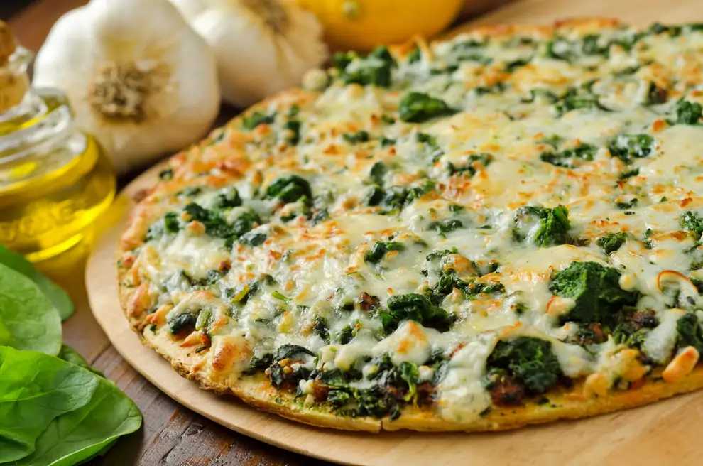 Pizza de espinacas