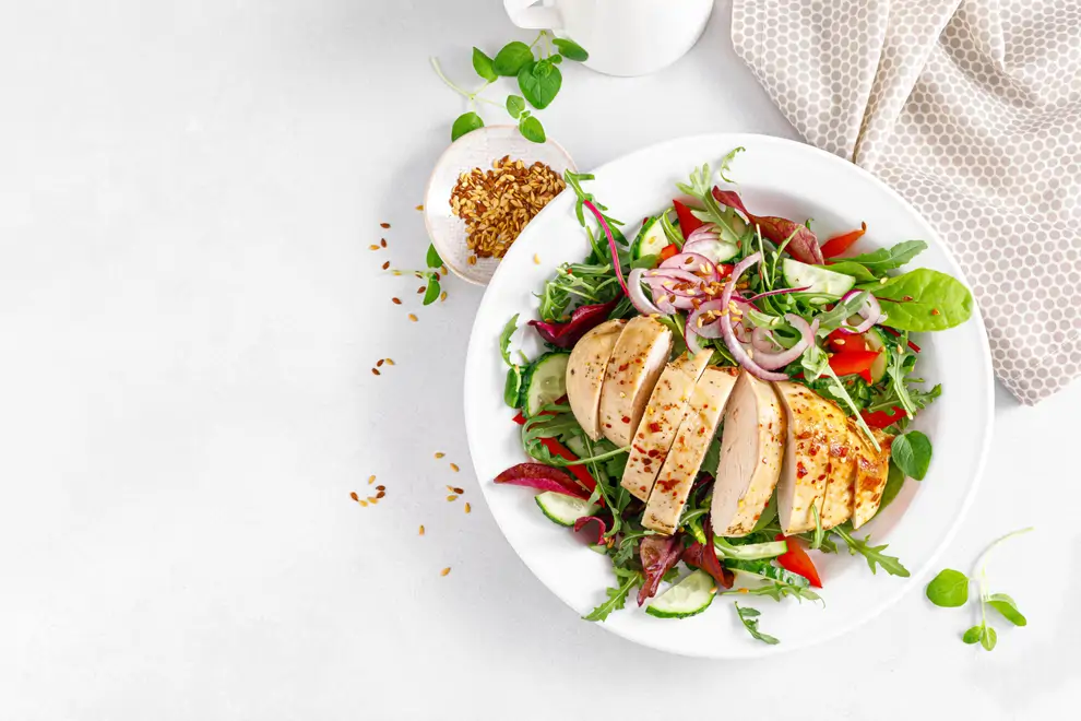 Ensalada verde con pollo 
