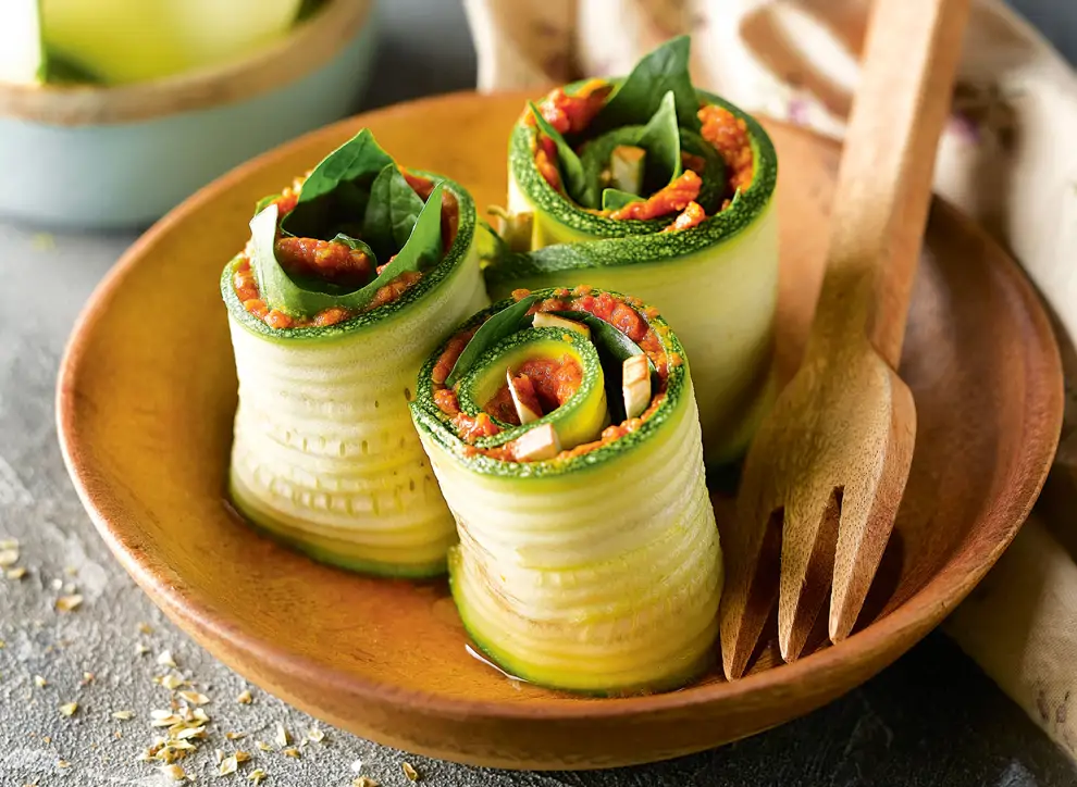 rollitos de calabacín