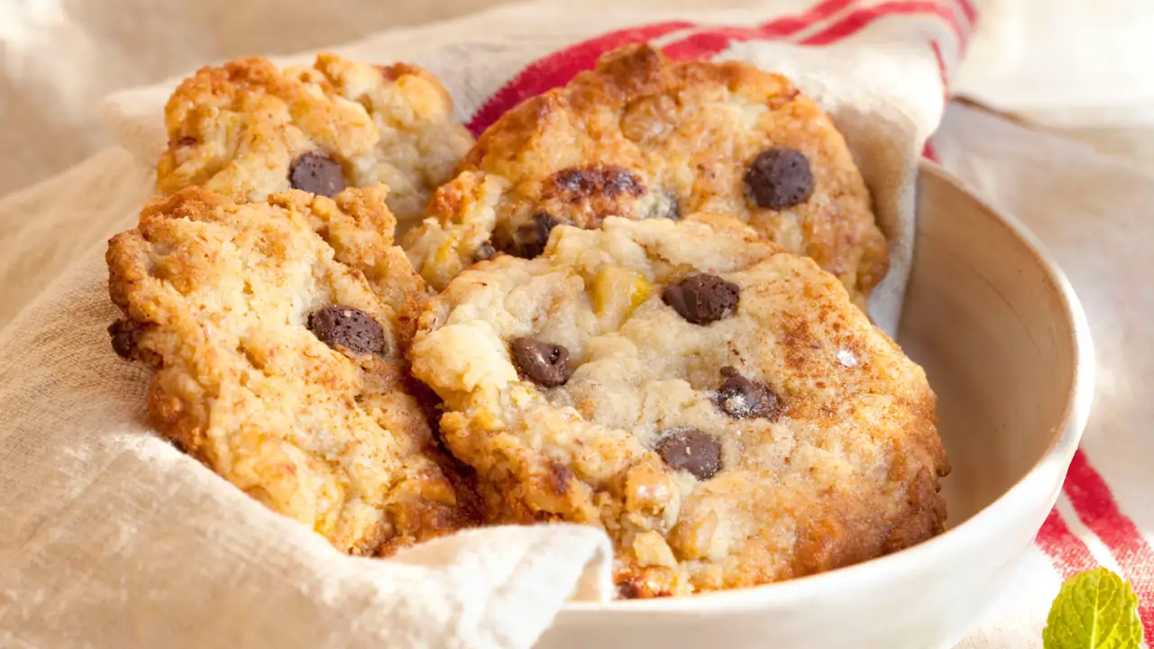 galletas de avena, plátano y chocolate 