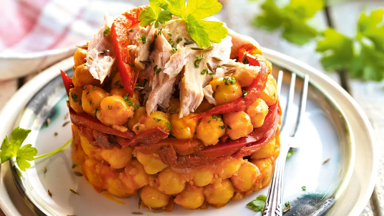 garbanzos con atún