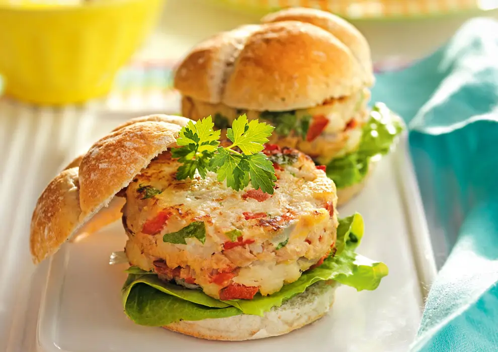 hamburguesas de atún y merluza