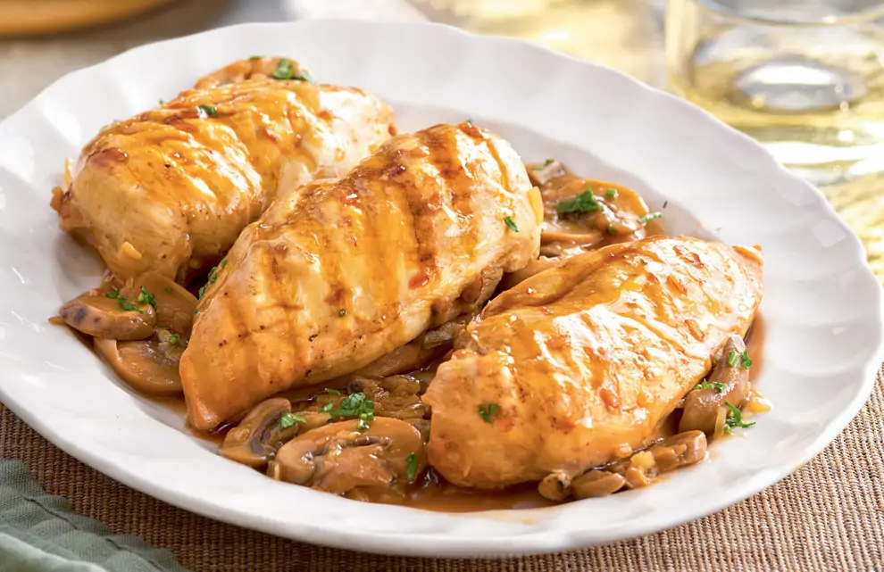 pollo con champiñones 