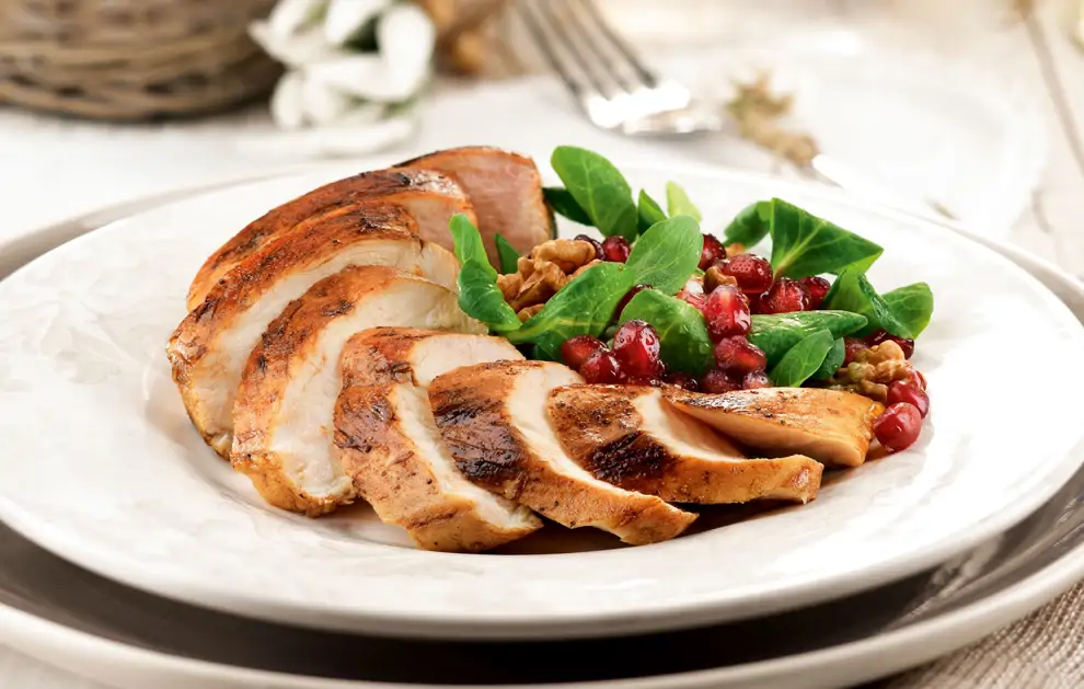 pollo con granada y nueces