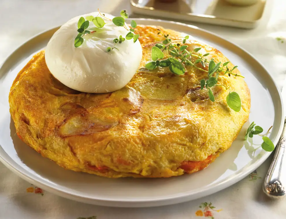 tortilla con burrata
