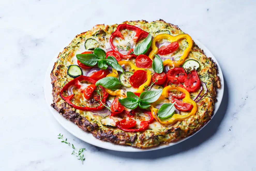 Pizza con base de calabacín