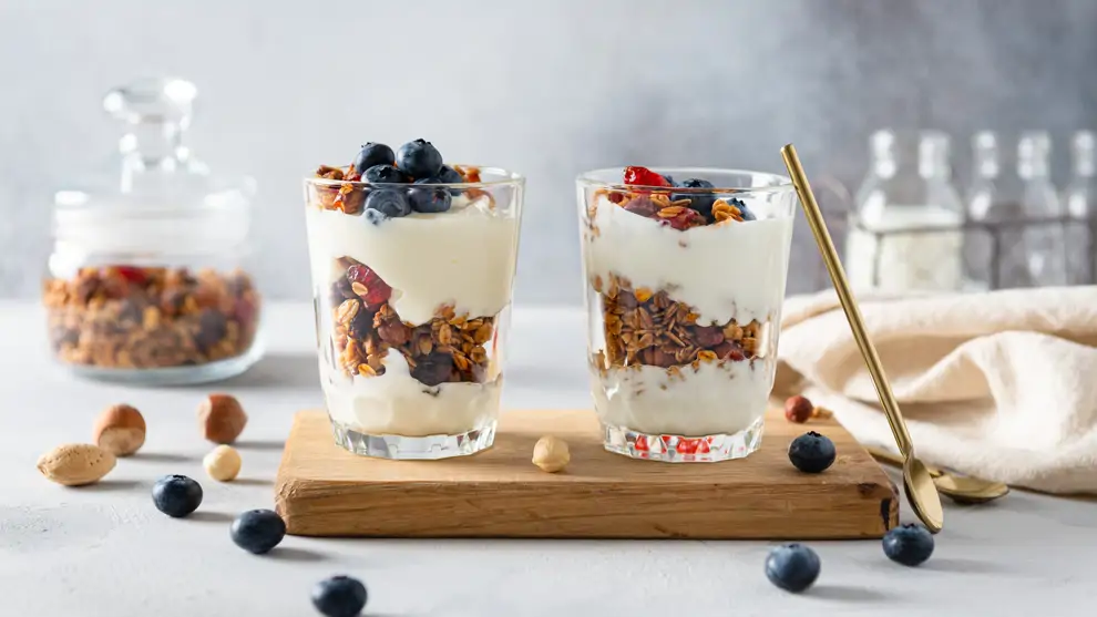 parfait de yogur, avena y chía