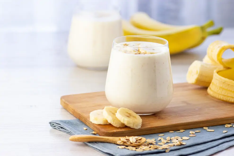 Batido de proteinas plátano y avena