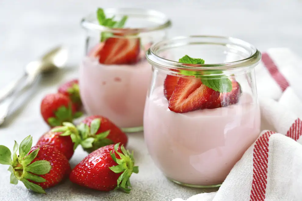 Yogur con fresas