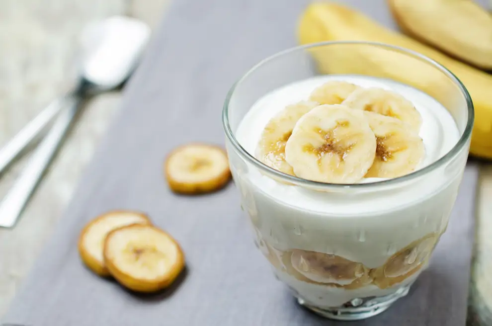 Yogur con plátano